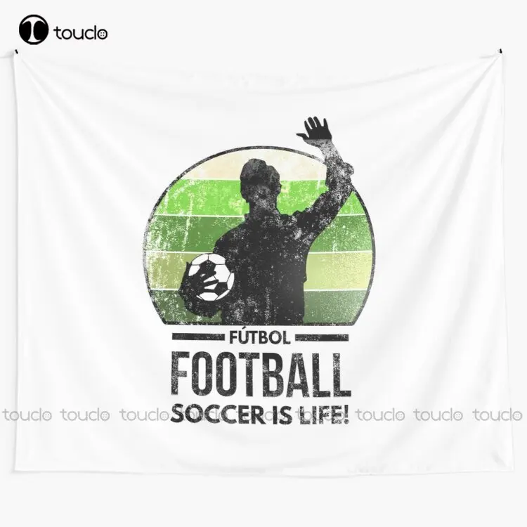 Review Home Decor - 新しいサッカーボール、サッカー、人生はテープストリー、テープストリーのレビュー、リビングルーム、寝室、寮、家の装飾用の壁掛けテープストリー