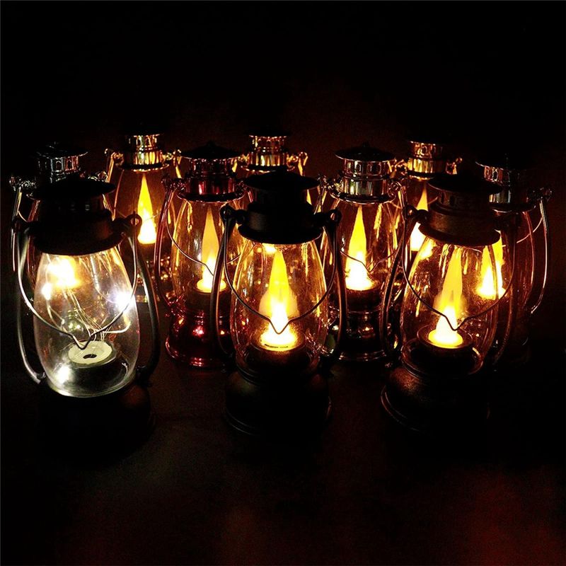 Home Decor Vintage - (A02R) ヴィンテージキャンドルランタン 屋内用 12個入り ミニランタン ゆらめくキャンドル付き