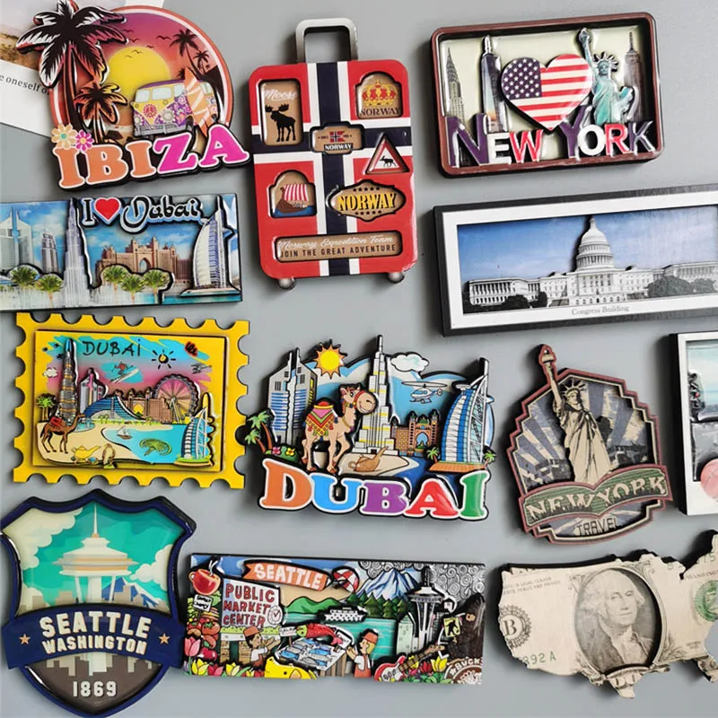 Home Decor Dubai - Ibiza-木製の冷蔵庫用マグネット,biza,belona,spain,新しいyork,Prusa,ドバイ,芸術的な家の装飾,友人への贈り物