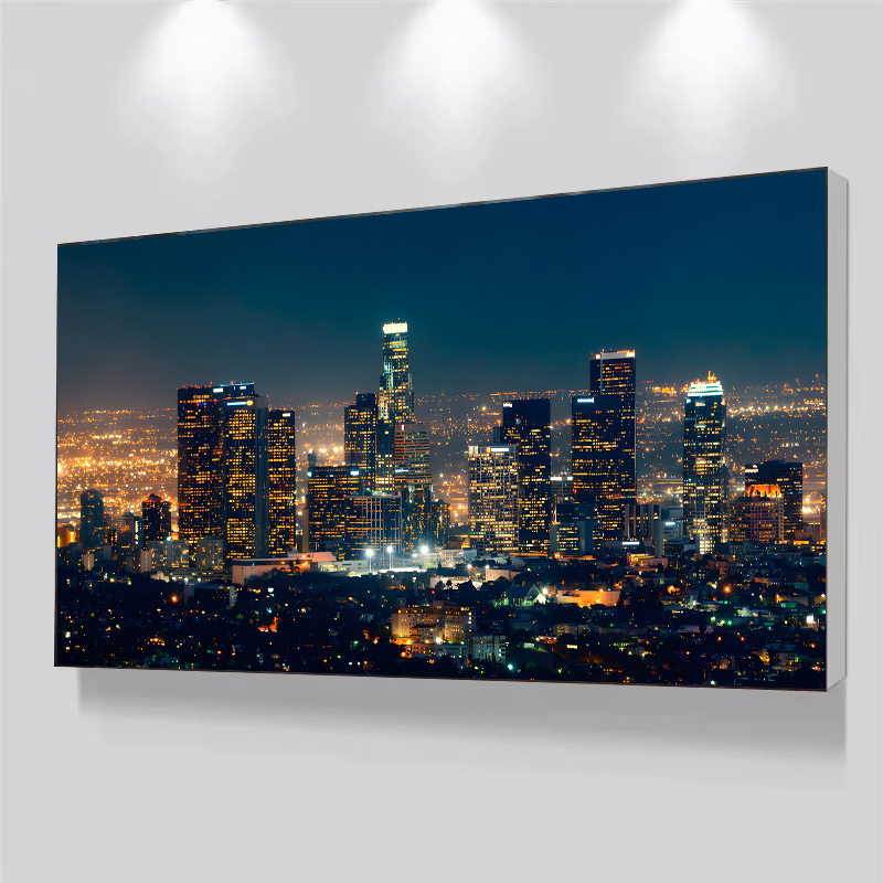 Home Decor New York - ロサンゼルス都市景観ニューヨークマンハッタン都市スカイラインポスタープリントキャンバス絵画壁アート建築家の装飾壁画