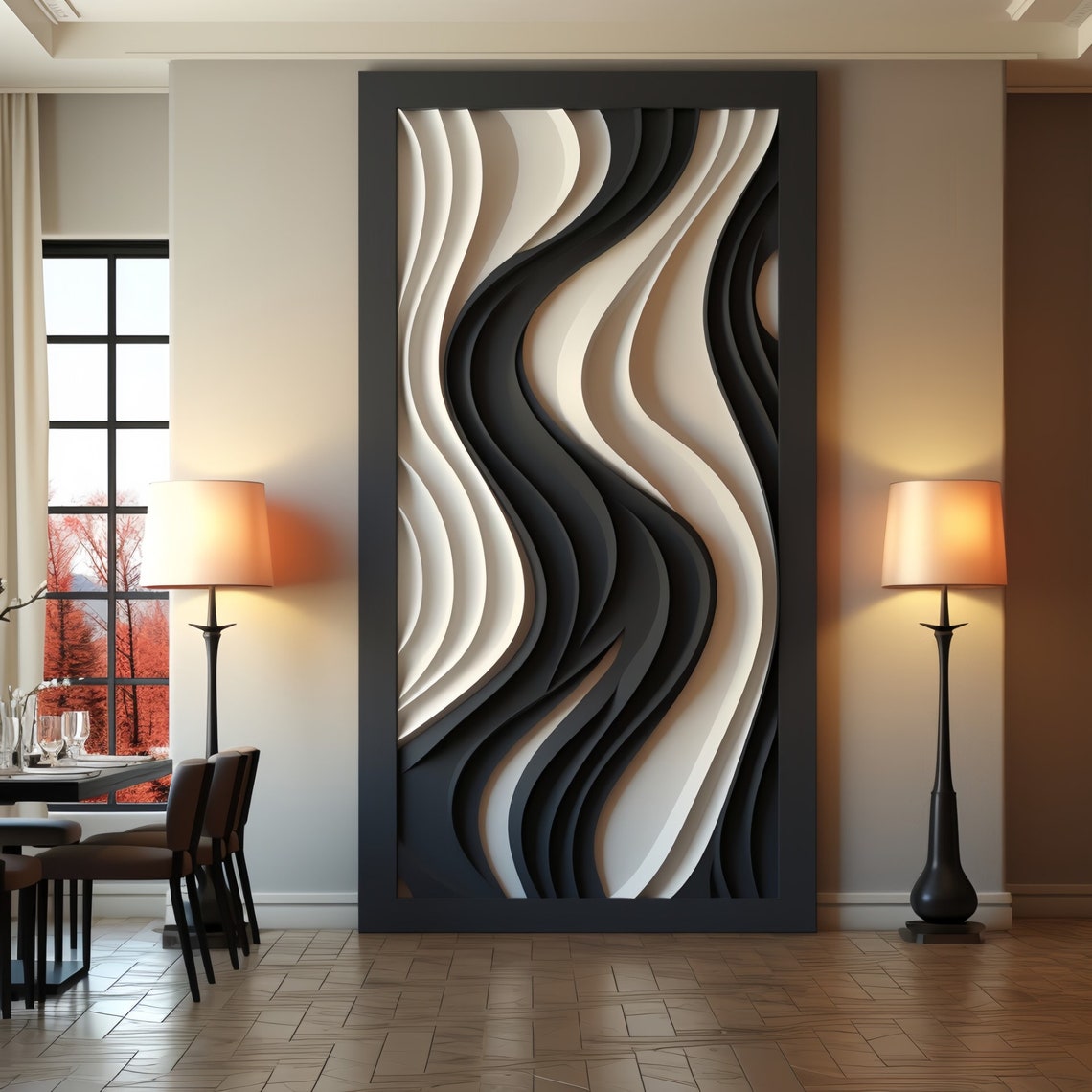 Home Decor Vision Board - xx-ウェーブストリップ装飾木製ウォールアート3Dビジョンボード木製装飾品 家庭用木製絵画ウォールアート壁掛け