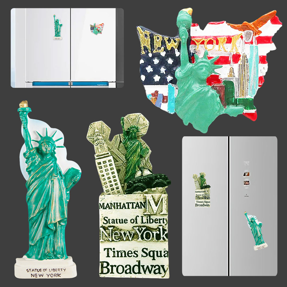 Home Decor New York - アメリカ自由の女神 3D 冷蔵庫ステッカー観光お土産ギフト米国旗ニューヨーク冷蔵庫マグネットデカール家の装飾
