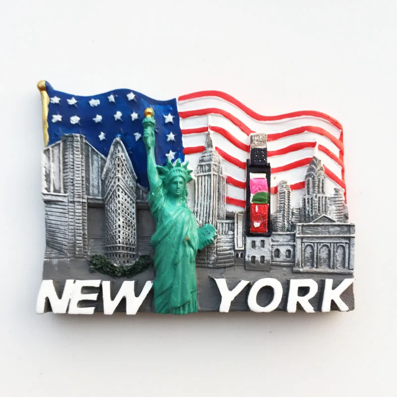 Home Decor New York - アメリカニューヨーク旅行お土産冷蔵庫マグネット米国観光お土産磁気ステッカー写真壁クリエイティブ家の装飾
