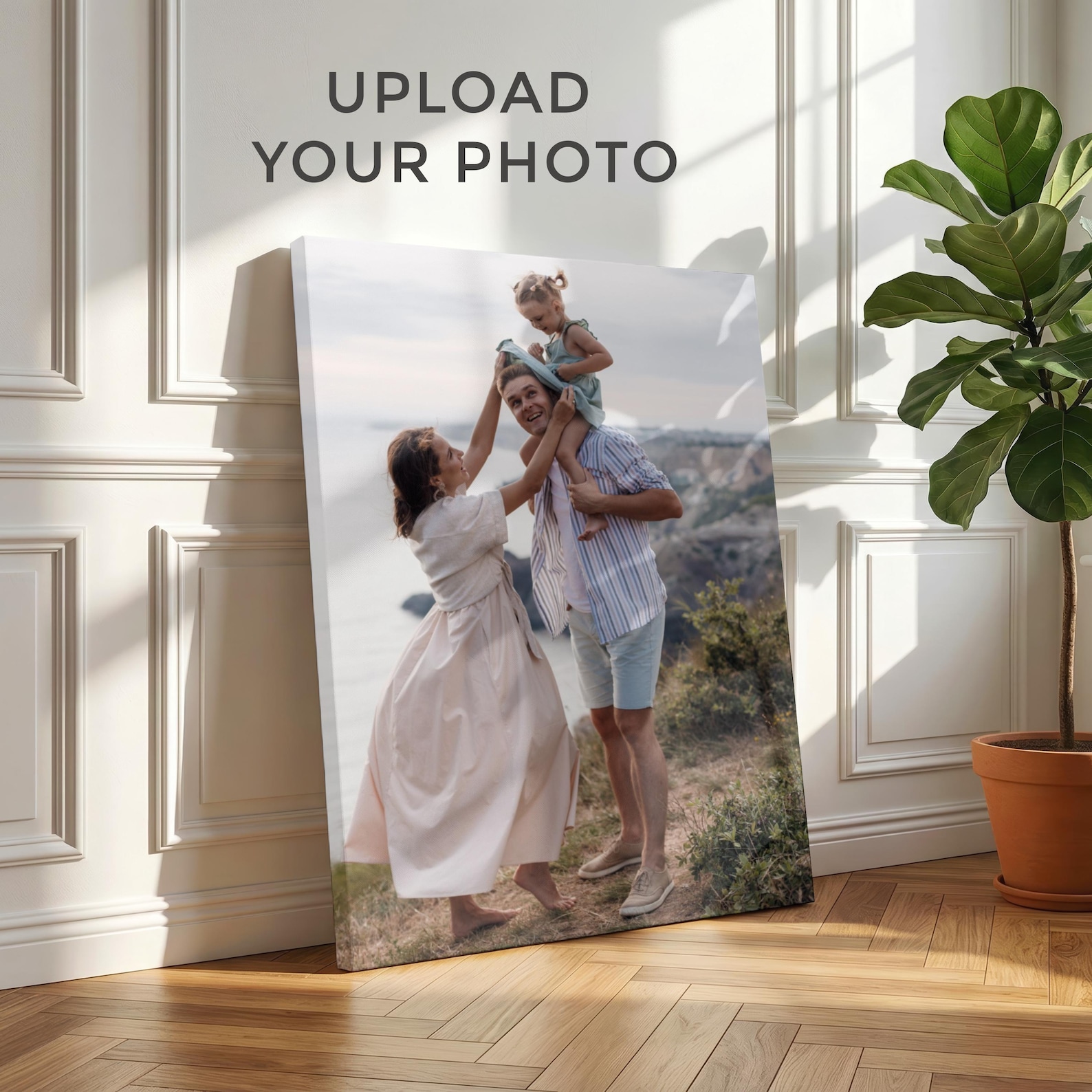 Home Decor Fabric - パーソナライズされた写真キャンバス、カスタムファミリーウォールアート、大型写真キャンバス、結婚祝い、写真からキャンバスへのプリント、家の装飾ウォールアート