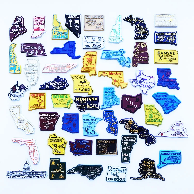 Home Decor New York - 米国州冷蔵庫マグネット USA パズル MAP ニューヨーク PVC