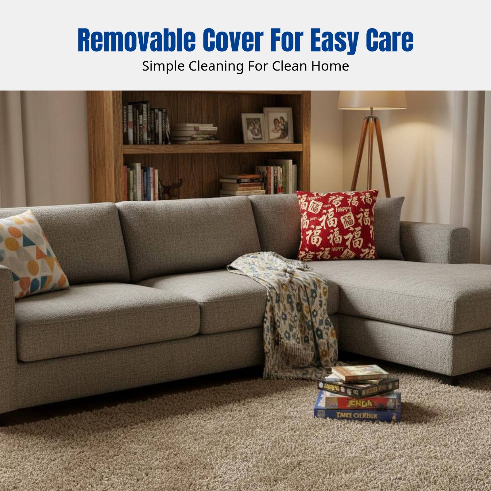 Decorative Throw Pillow - 赤いぬいぐるみスローピローカバー、新年ソファ枕、取り外し可能で洗える、お祝いのリビングルームの装飾、漫画柄