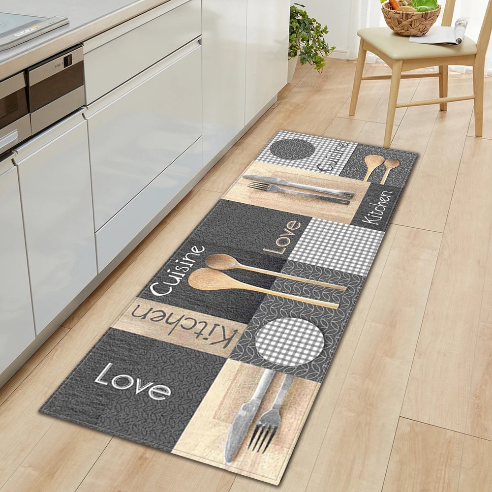 Home Decor Online Game - キッチンフロアマット滑り止めカーペット食器柄ホームデコレーションラグ耐摩耗性フットマットロングマットアルフォンブラコシーナ 양탄