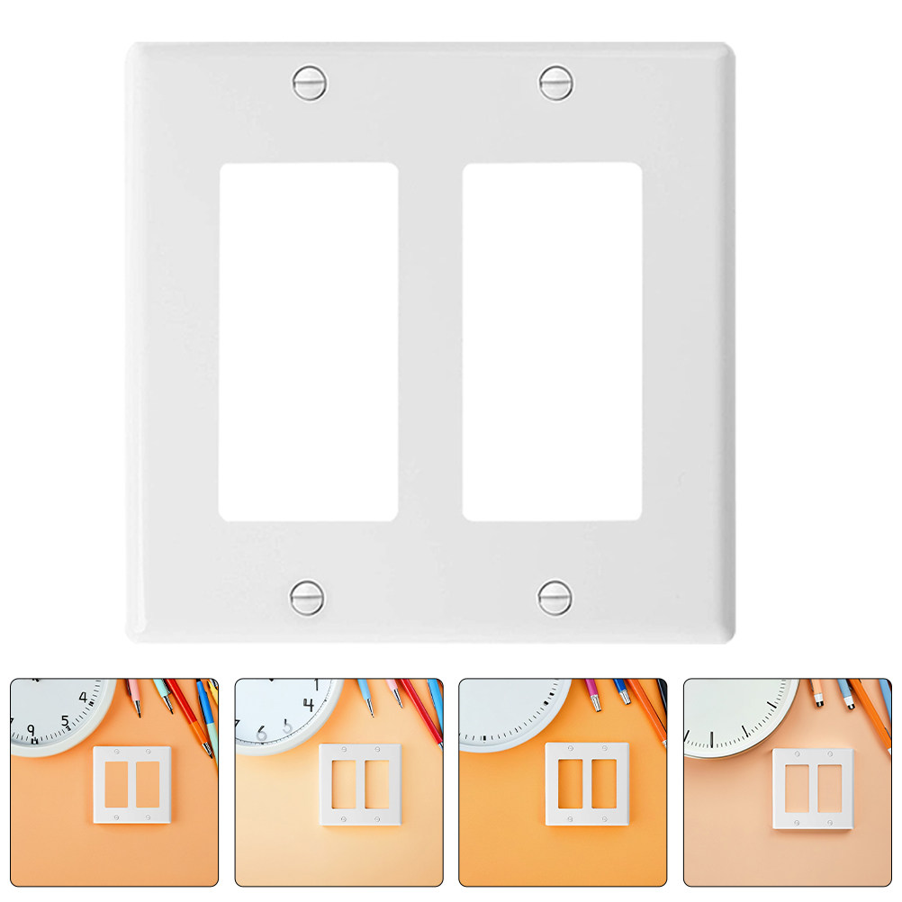 Home Decor Outlet - 4個入りアメリカンデザインホワイトスイッチウォールプレートカバー装飾用電気コンセントフェイスプレートホームウォールソケット交換用