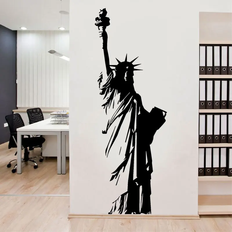 Home Decor New York - 大きなビニールウォールステッカー,ニューヨークの自由の女神,アメリカ,自由の芸術の装飾,家のステッカー,リビングルームの寝室,e551