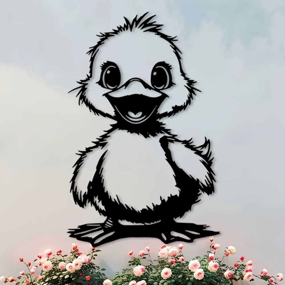 かわいいアヒル 2D フラットプリントメタルウォールアート  - Home Decor Duck のレビューと価格