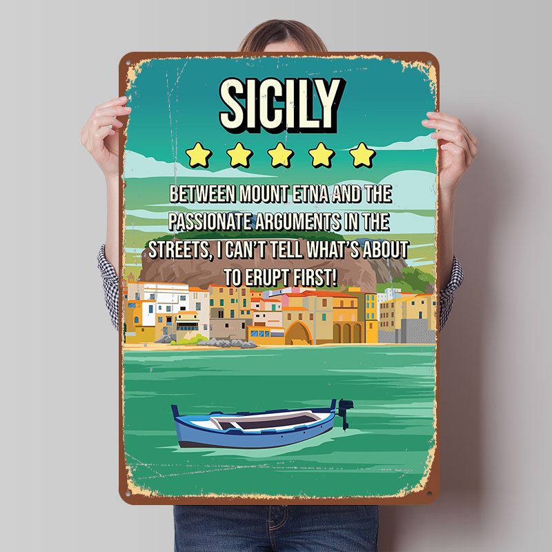 シチリア面白いレビュー旅行プリントポスターカスタマイズされた - Review Home Decor のレビューと価格