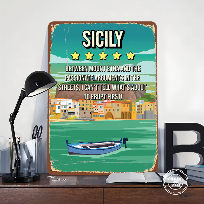 シチリア面白いレビュー旅行プリントポスターカスタマイズされた - Review Home Decor のレビューと価格