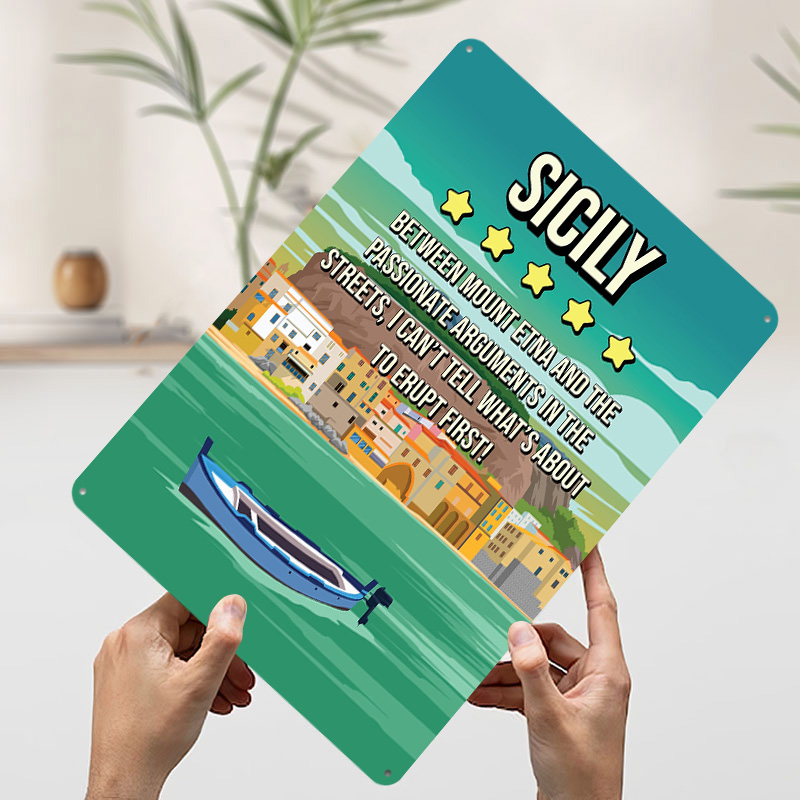 シチリア面白いレビュー旅行プリントポスターカスタマイズされた - Review Home Decor のレビューと価格