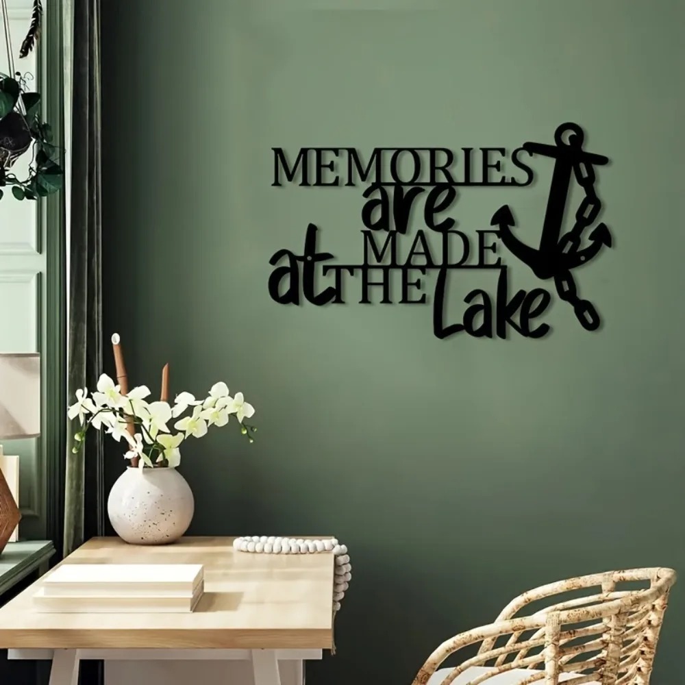 素朴な黒鉄製の航海用アンカーとマンダリンダックのウォールアー - Home Decor Duck のレビューと価格