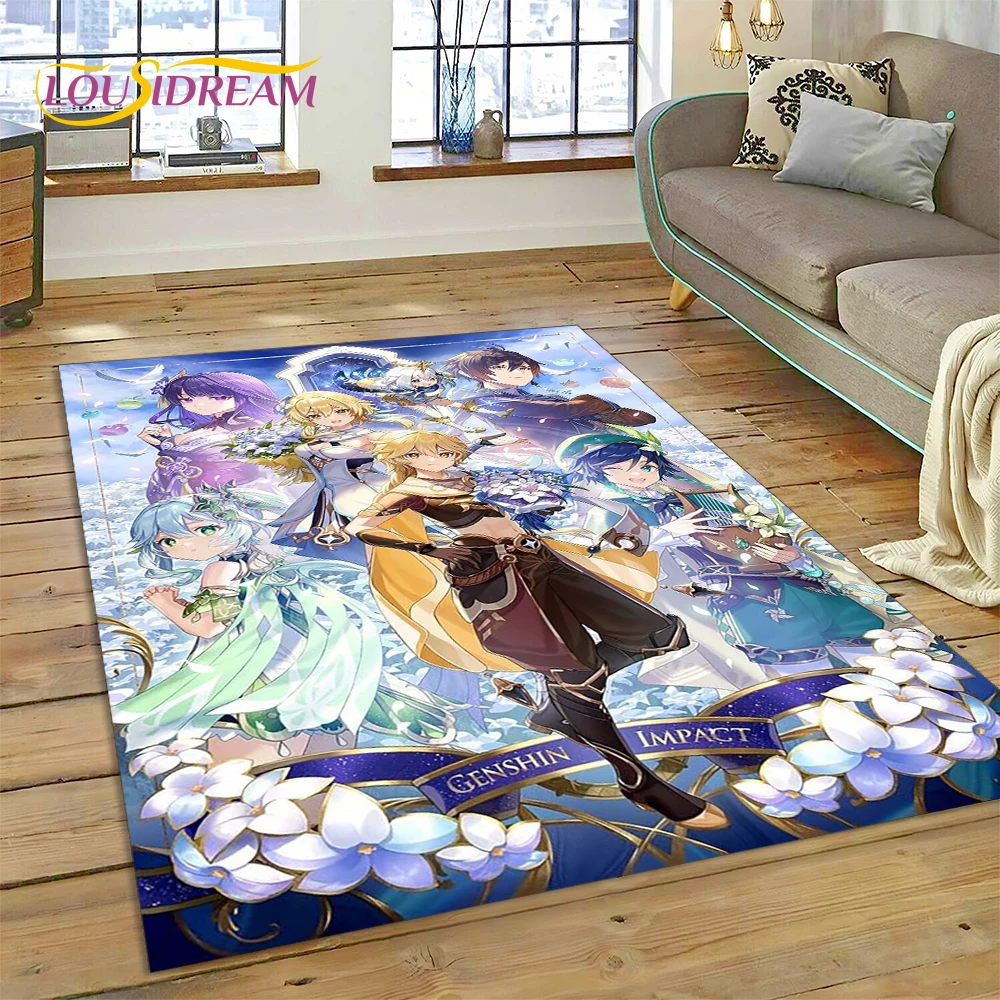 3D 最新原神インパクト漫画ゲームラグカーペット、リビングル - Home Decor Online Game のレビューと価格