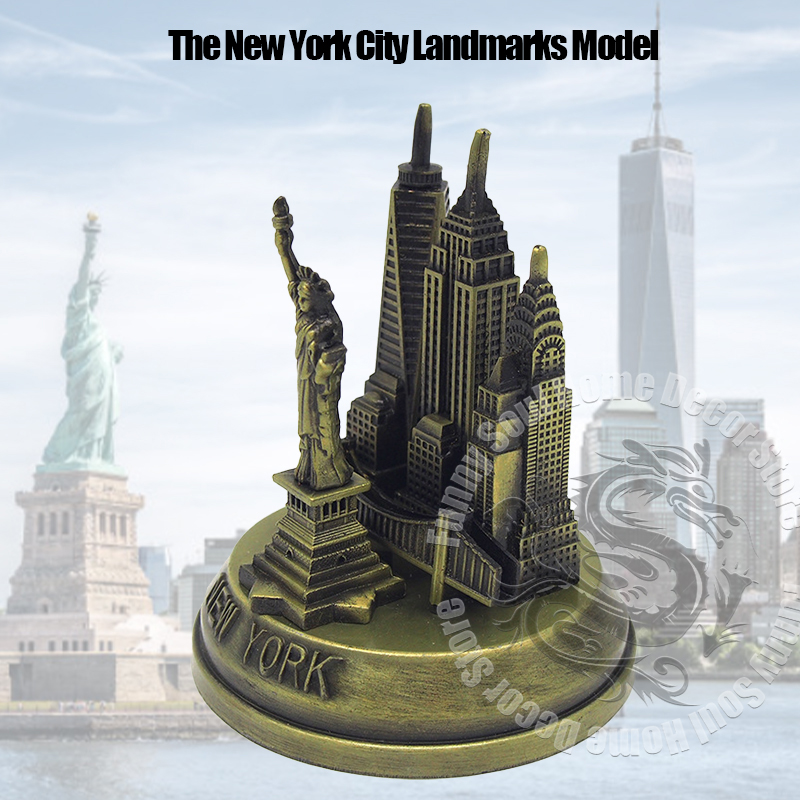 メタルアメリカニューヨークランドマークセット自由の女神エンパ - Home Decor New York のレビューと価格