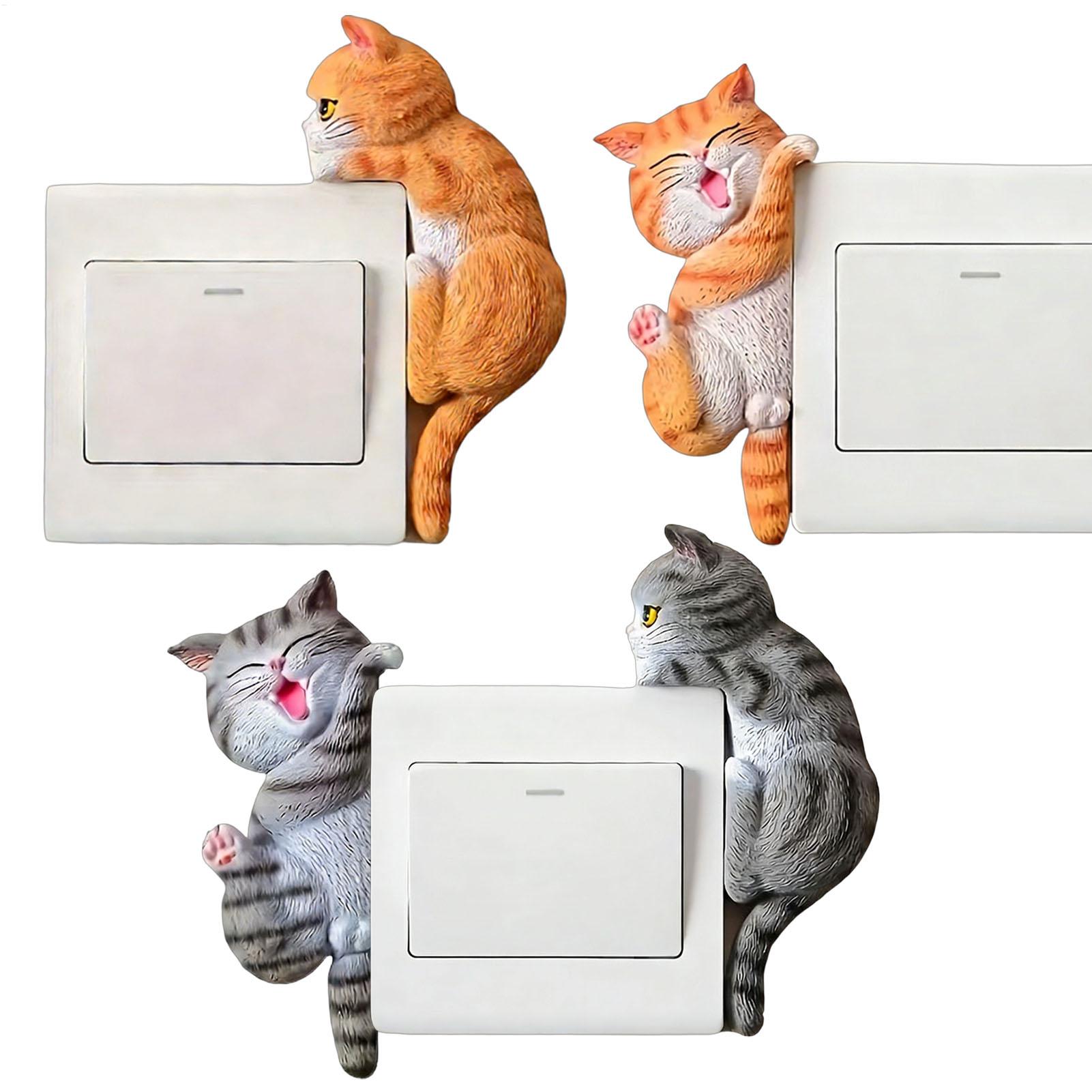 ライトボタンステッカー 2 ピース猫デカール 2D 取り外し - Home Decor Outlet のレビューと価格