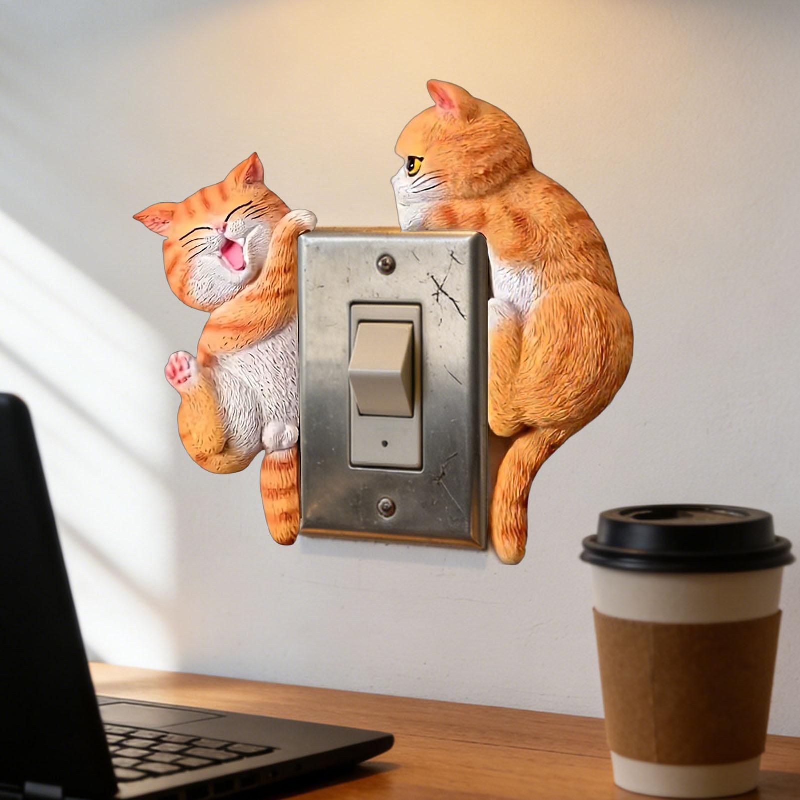 ライトボタンステッカー 2 ピース猫デカール 2D 取り外し - Home Decor Outlet のレビューと価格