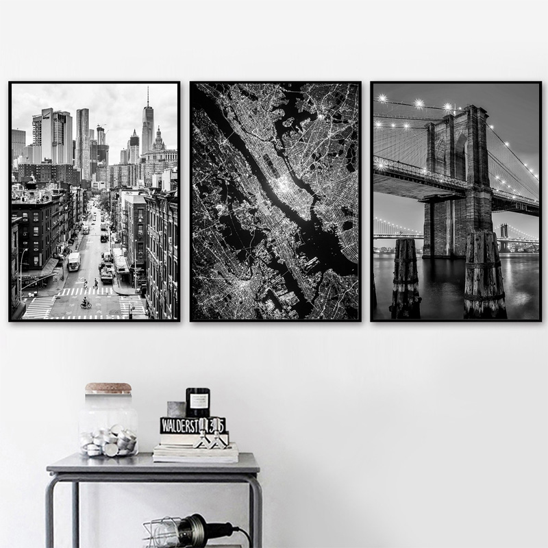1pc フレームレスキャンバス絵画ニューヨーク市キャンバス絵 - Home Decor New York のレビューと価格