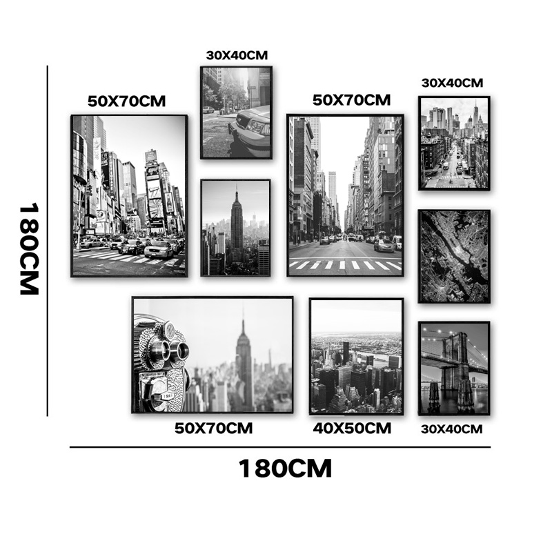 1pc フレームレスキャンバス絵画ニューヨーク市キャンバス絵 - Home Decor New York のレビューと価格