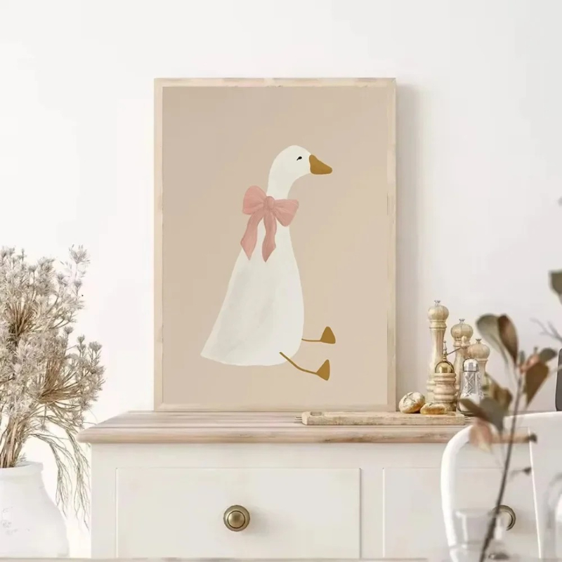 ピンクのリボンが付いたガチョウの帽子をかぶったアヒルの母親の - Home Decor Duck のレビューと価格