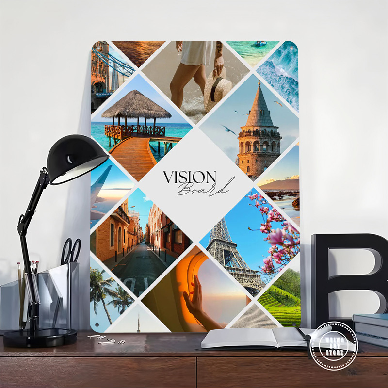 トラベルビジョンボードコラージュプリントポスターカスタマイズ - Home Decor Vision Board のレビューと価格
