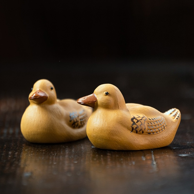 手作りの宜興紫砂製のかわいいアヒル型茶寵、工夫茶道用の飾り、 - Home Decor Duck のレビューと価格