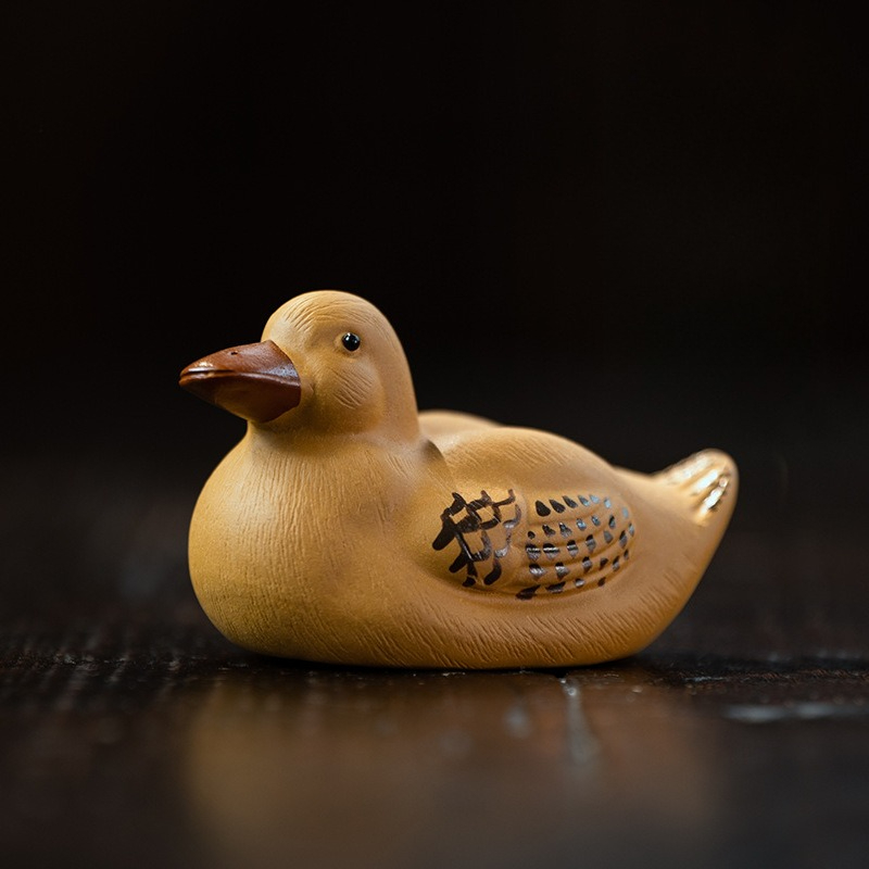 手作りの宜興紫砂製のかわいいアヒル型茶寵、工夫茶道用の飾り、 - Home Decor Duck のレビューと価格