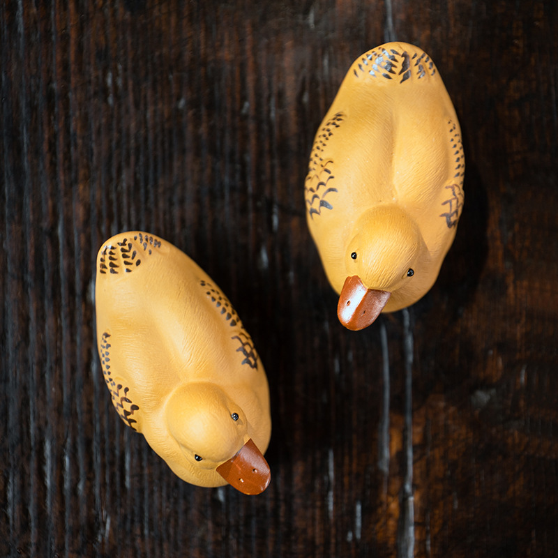 手作りの宜興紫砂製のかわいいアヒル型茶寵、工夫茶道用の飾り、 - Home Decor Duck のレビューと価格