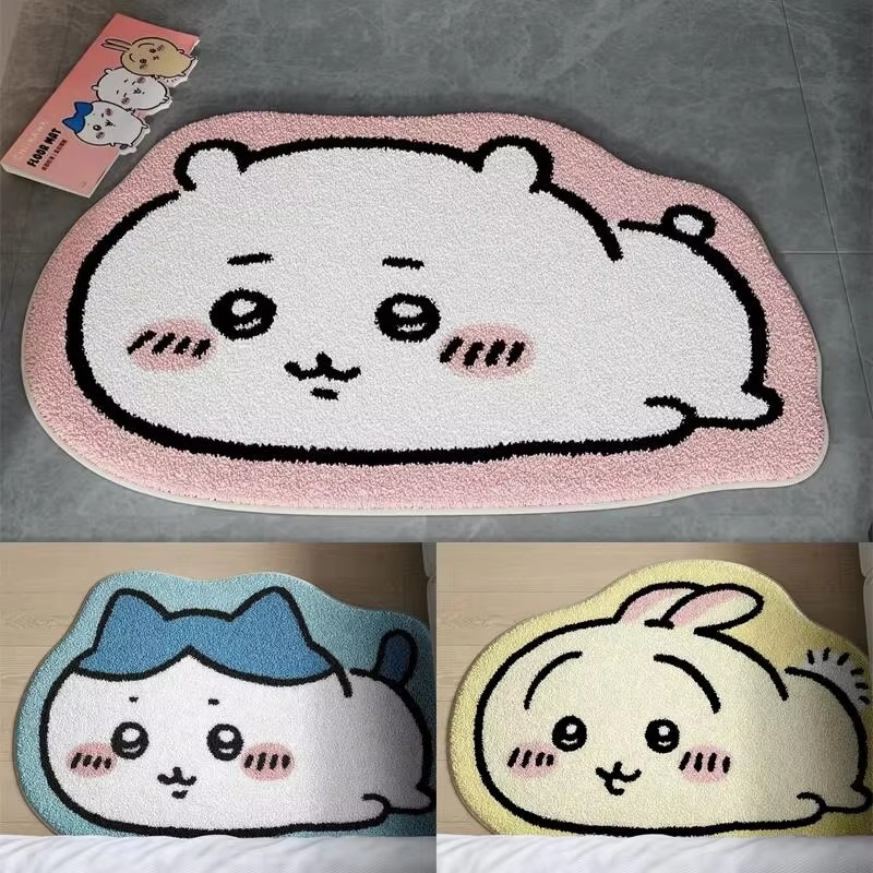 ホットカートゥーンラグアニメハチワレうさぎぬいぐるみフロアマ - Decorative Throw Pillow のレビューと価格