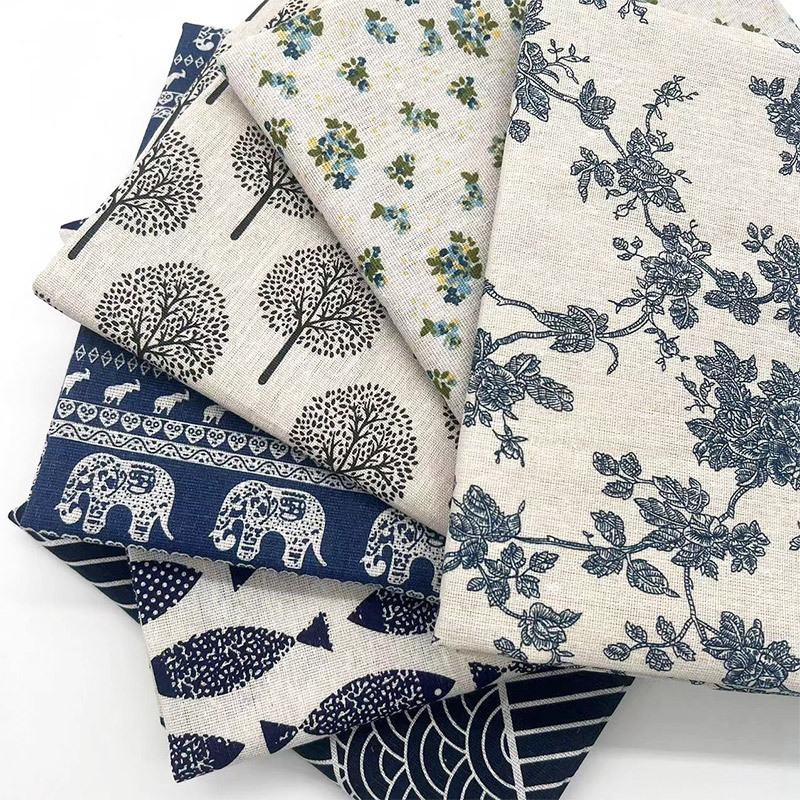 レトロなボヘミアン風花柄コットンリネン混紡生地、テーブルクロ - Home Decor Fabric のレビューと価格