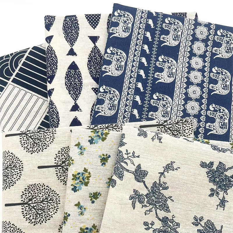 レトロなボヘミアン風花柄コットンリネン混紡生地、テーブルクロ - Home Decor Fabric のレビューと価格
