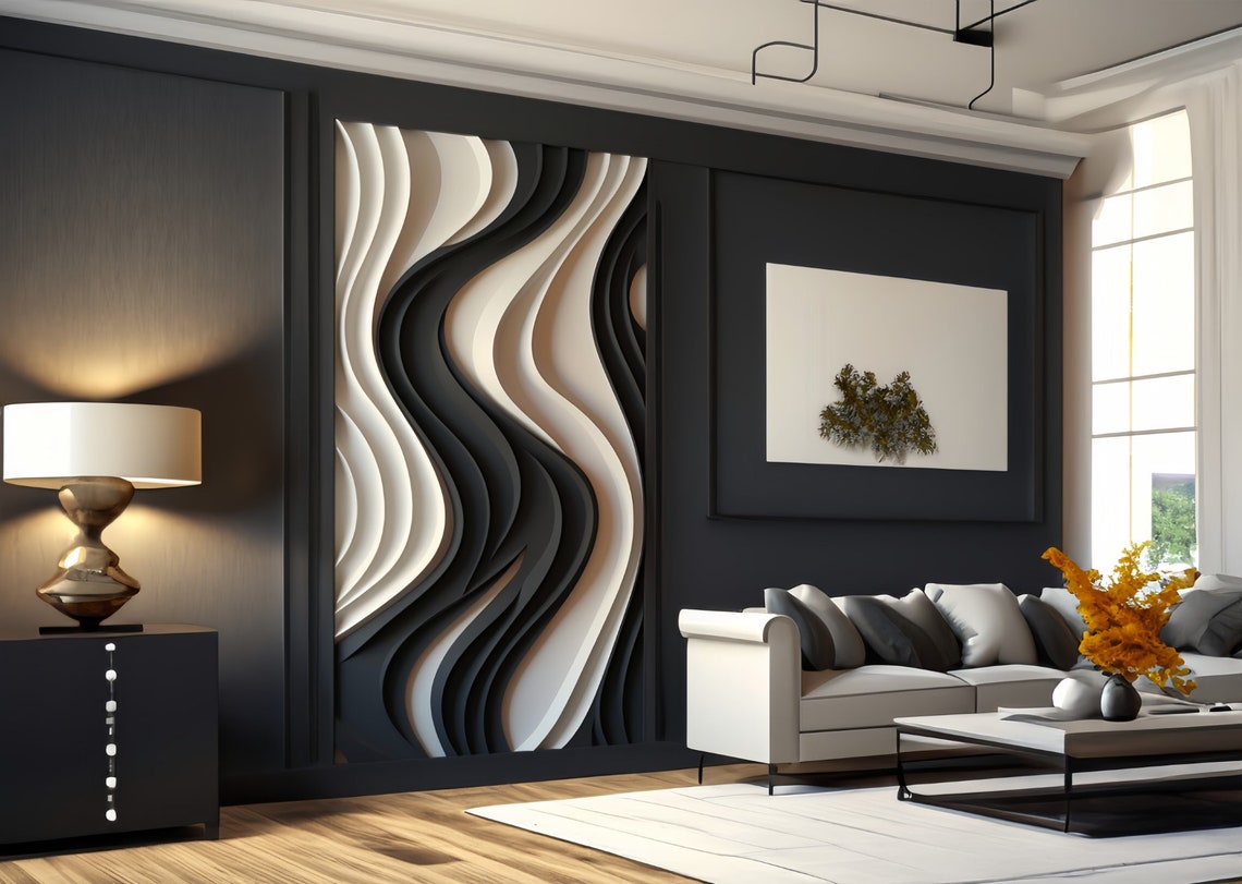 xx-ウェーブストリップ装飾木製ウォールアート3Dビジョンボ - Home Decor Vision Board のレビューと価格