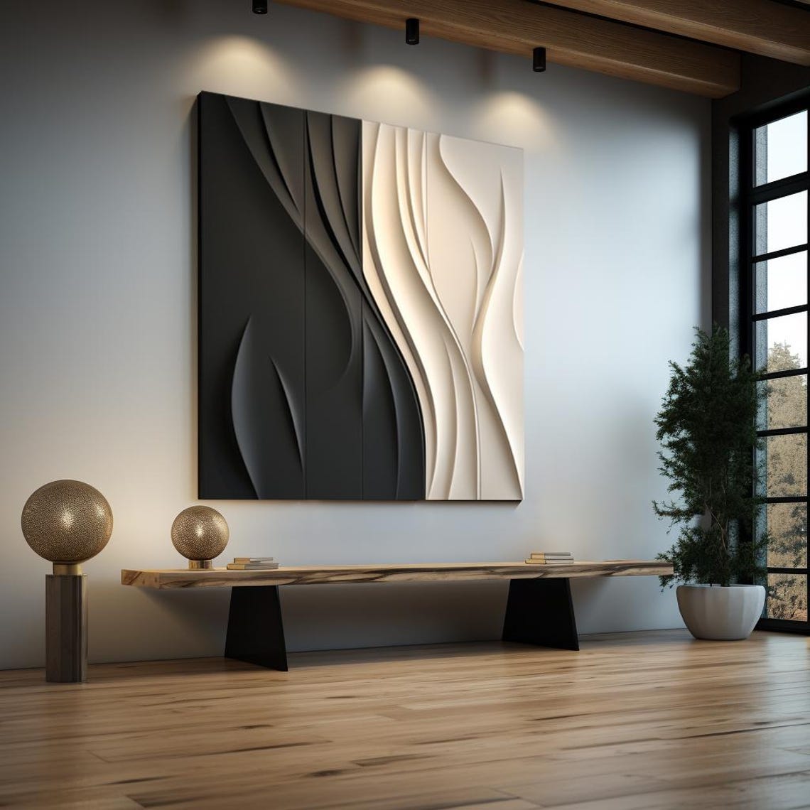 xx-ウェーブストリップ装飾木製ウォールアート3Dビジョンボ - Home Decor Vision Board のレビューと価格