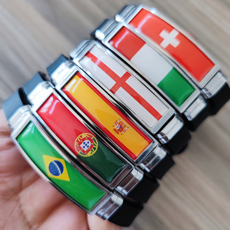 男性用スペイン国旗付きレザーブレスレット,チャームジュエリー - Home Decor Canada のレビューと価格