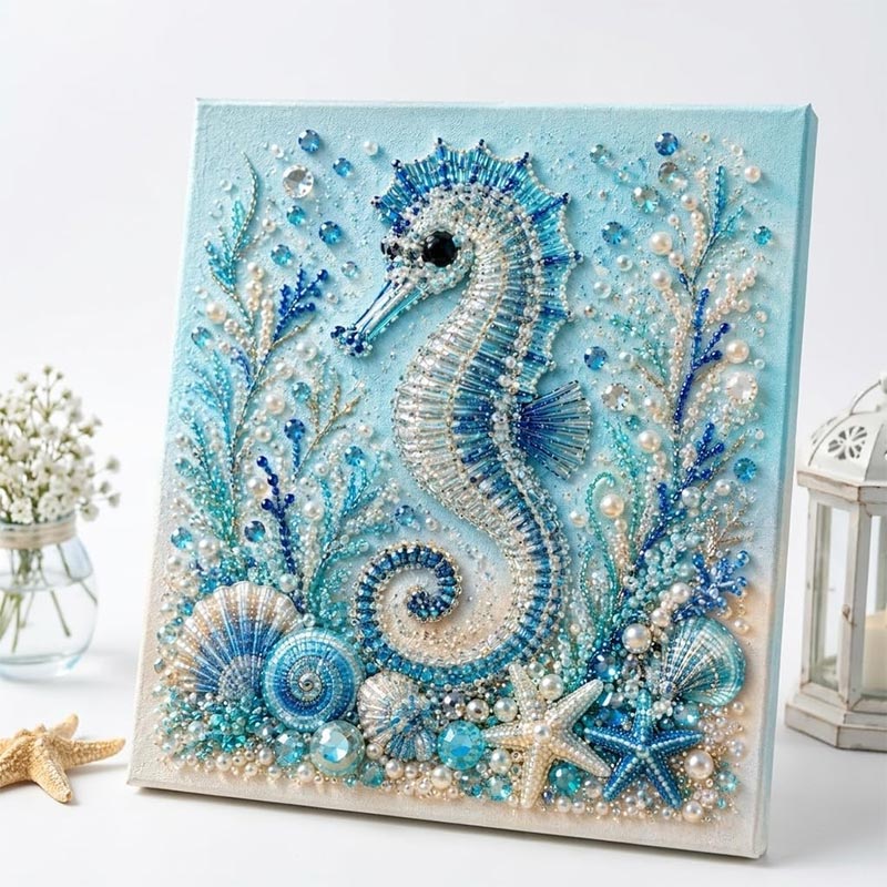 海のテーマパールアートDIYキット　タコの波3Dパールクラフ - Home Decor Etsy のレビューと価格