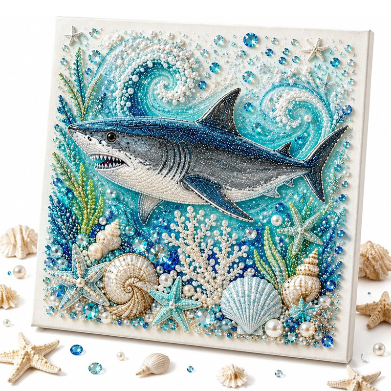 海のテーマパールアートDIYキット　タコの波3Dパールクラフ - Home Decor Etsy のレビューと価格