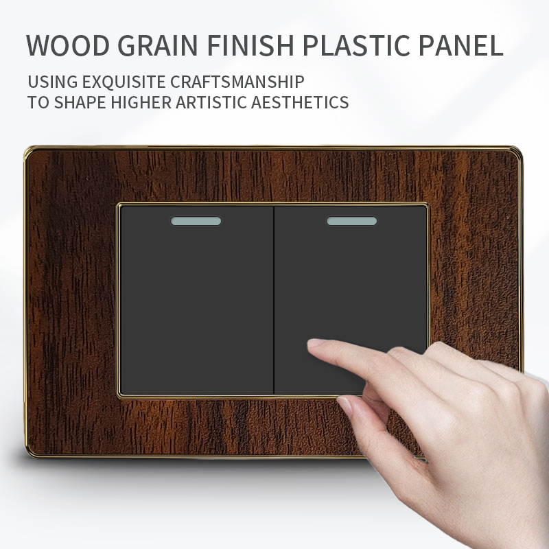 ヴィンテージ木目調壁掛けプレート（スイッチ付き）、黒色US規 - Home Decor Outlet のレビューと価格