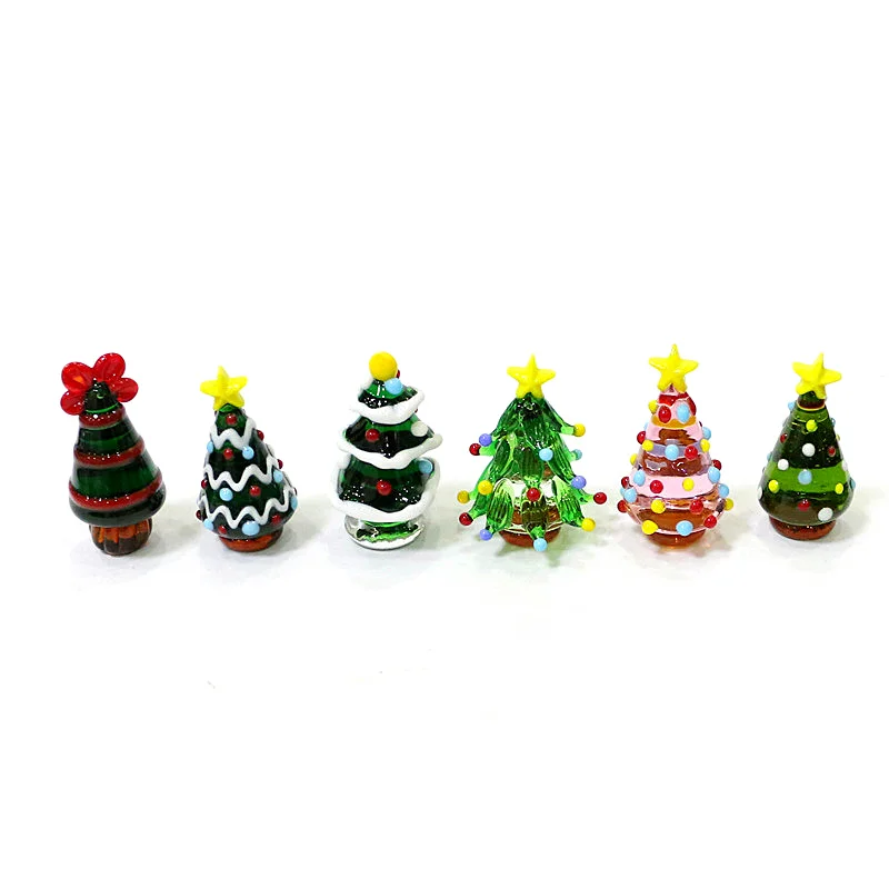 カスタムキュートなムラノガラス製クリスマスツリーミニフィギュ - Home Xmas Decor Ideas のレビューと価格