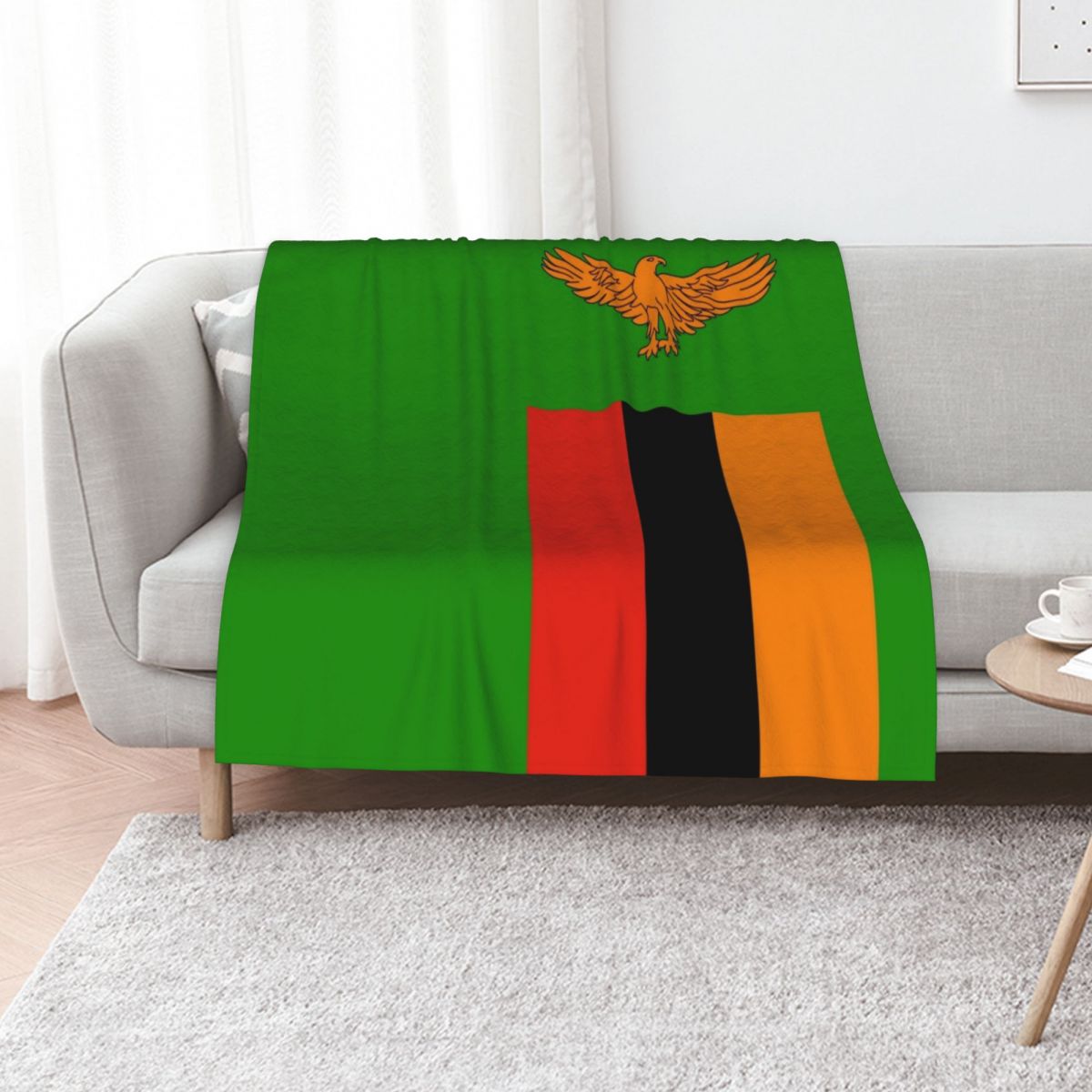 ザンビア国旗スローブランケット、リビングルームの装飾用の暖か - Home Decor Zambia のレビューと価格