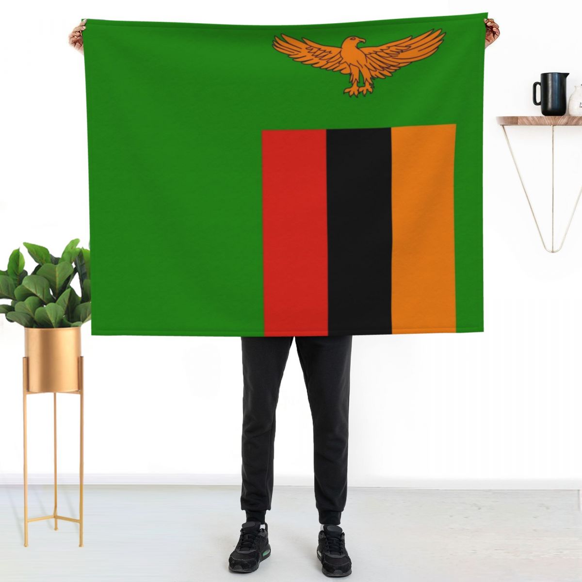ザンビア国旗スローブランケット、リビングルームの装飾用の暖か - Home Decor Zambia のレビューと価格