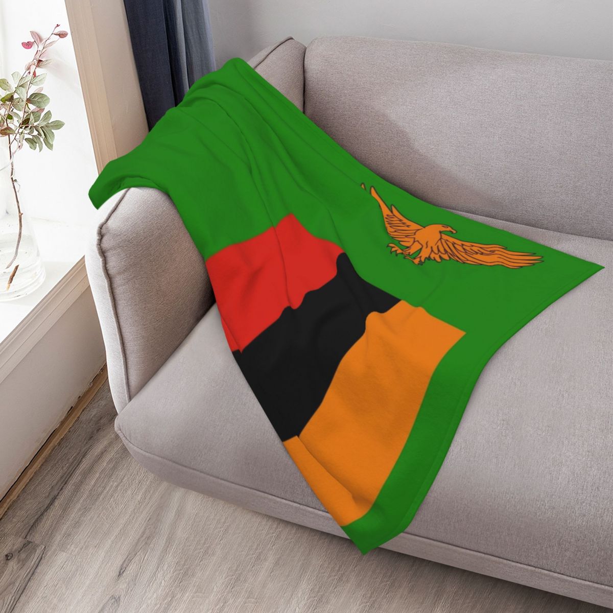 ザンビア国旗スローブランケット、リビングルームの装飾用の暖か - Home Decor Zambia のレビューと価格