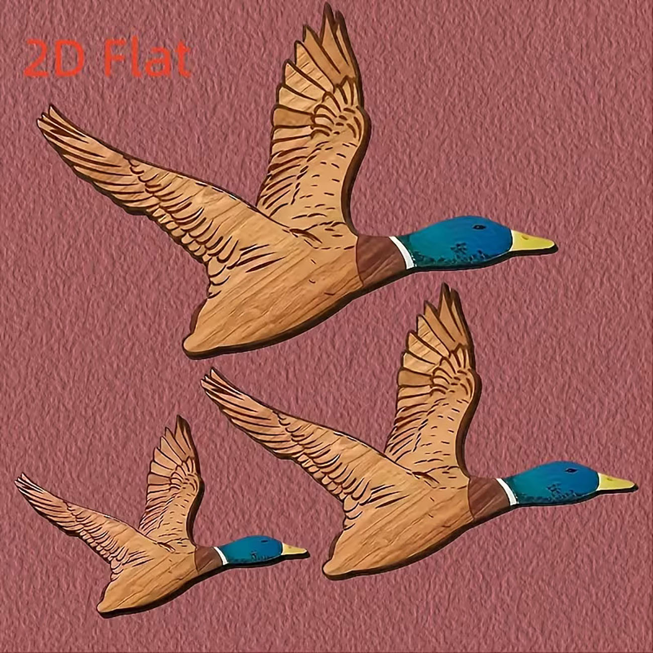 3個セット フライングマーラードダック 木製壁飾り ナノテー - Home Decor Duck のレビューと価格