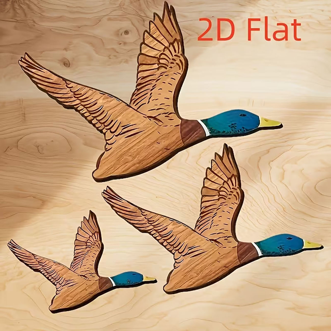 3個セット フライングマーラードダック 木製壁飾り ナノテー - Home Decor Duck のレビューと価格