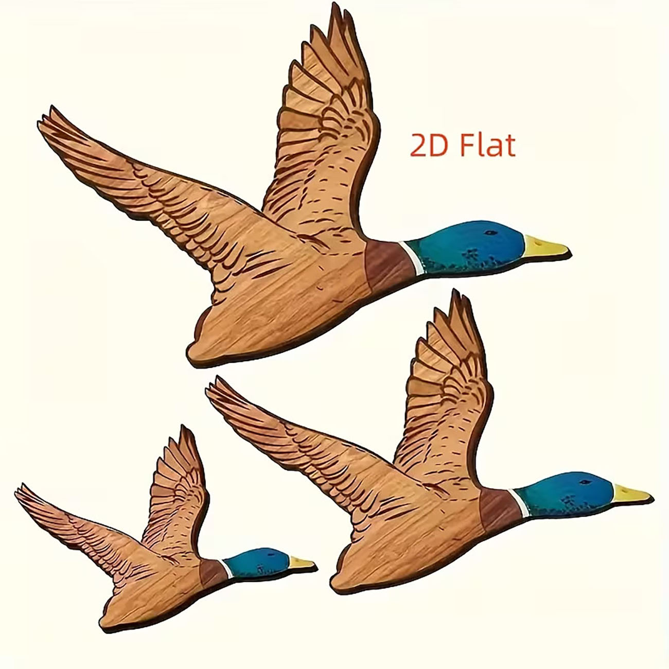 3個セット フライングマーラードダック 木製壁飾り ナノテー - Home Decor Duck のレビューと価格