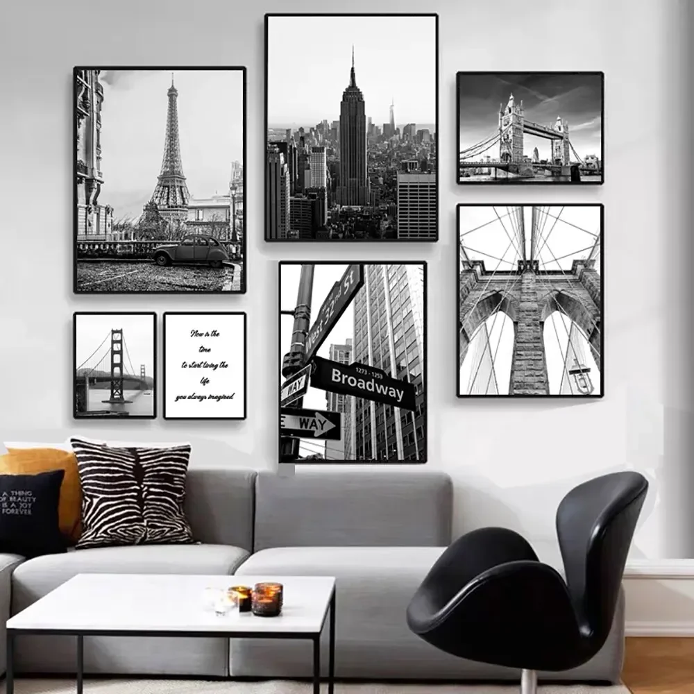 現代都市ランドマーカーニューヨークロンドン風景ポスターとプリ - Home Decor New York のレビューと価格
