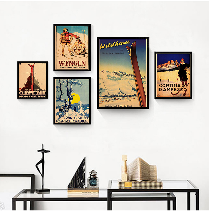 カナダのスキーキャンバスキャンバス絵画スキーヴィンテージのク - Home Decor Canada のレビューと価格