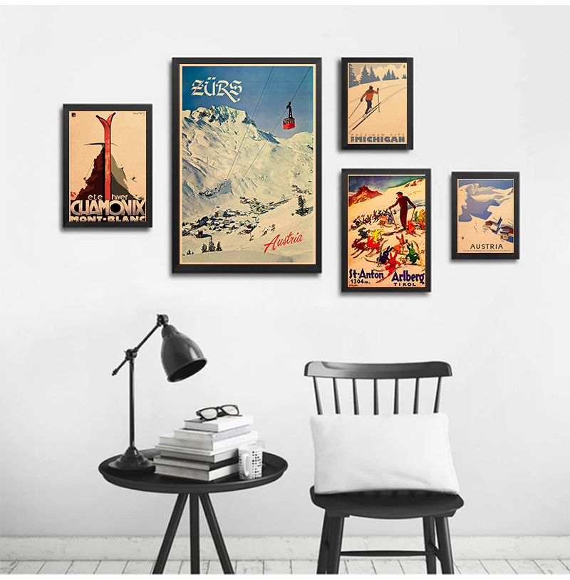 カナダのスキーキャンバスキャンバス絵画スキーヴィンテージのク - Home Decor Canada のレビューと価格