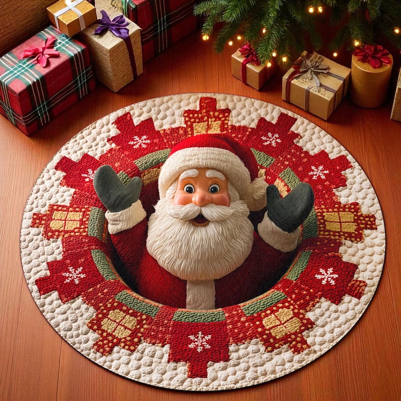 クリスマス サンタクロース ラウンド ドアマット、ウェルカム - Home Xmas Decor Ideas のレビューと価格