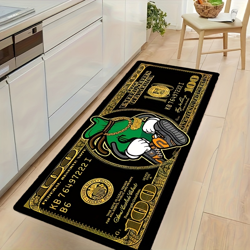 $100紙幣パターンエリアラグ、ソフトタッチ&滑り止め、洗え - Home Xmas Decor Ideas のレビューと価格
